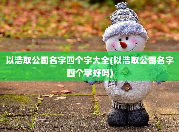 以浩取公司名字四个字大全(以浩取公司名字四个字好吗)