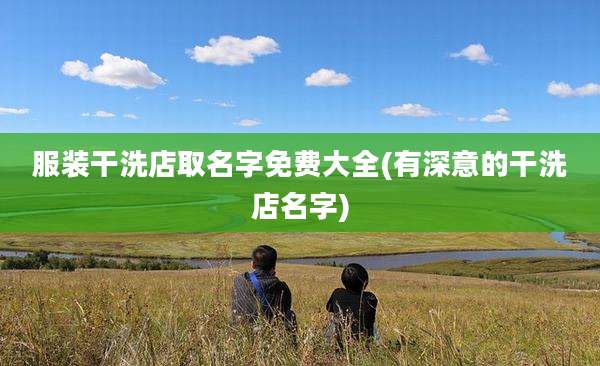 服装干洗店取名字免费大全(有深意的干洗店名字)