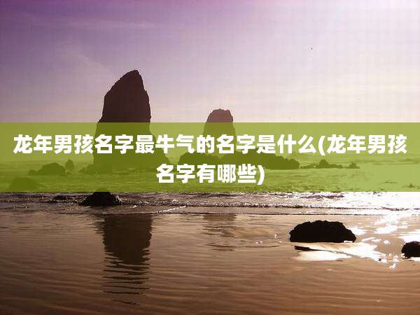 龙年男孩名字最牛气的名字是什么(龙年男孩名字有哪些)