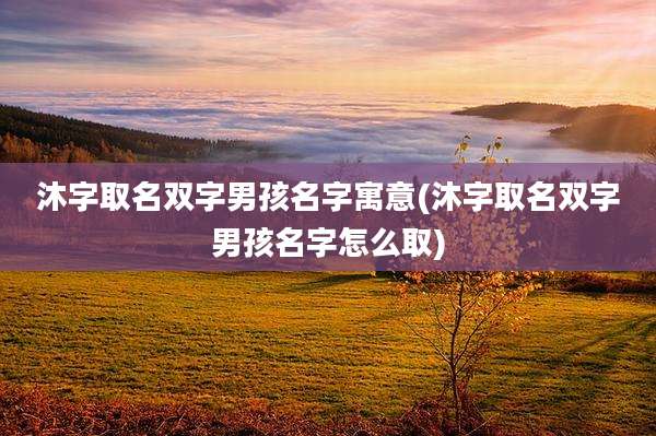 沐字取名双字男孩名字寓意(沐字取名双字男孩名字怎么取)