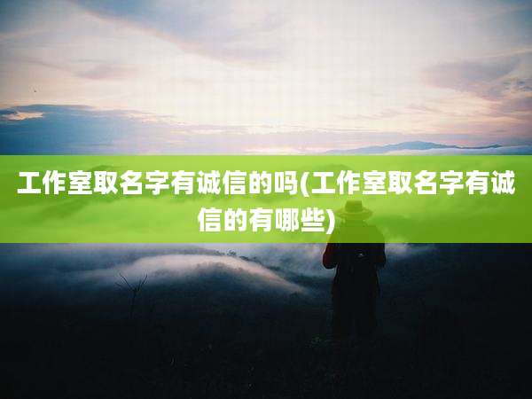 工作室取名字有诚信的吗(工作室取名字有诚信的有哪些)