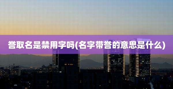 誉取名是禁用字吗(名字带誉的意思是什么)