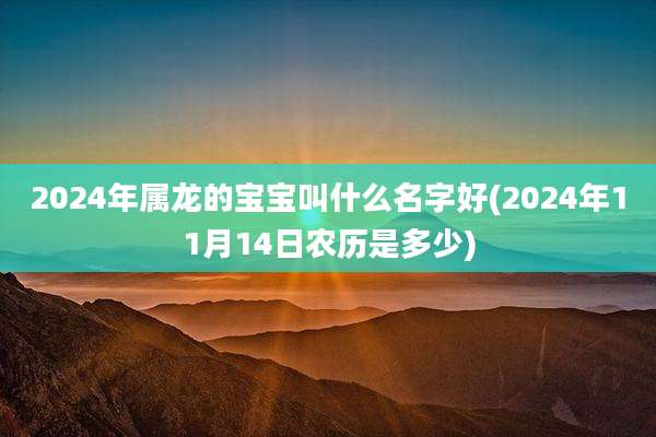 2024年属龙的宝宝叫什么名字好(2024年11月14日农历是多少)