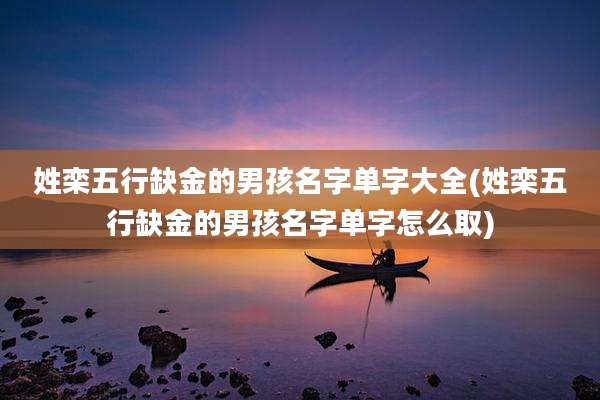 姓栾五行缺金的男孩名字单字大全(姓栾五行缺金的男孩名字单字怎么取)