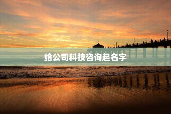 给公司科技咨询起名字