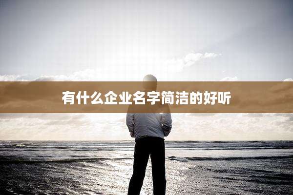 有什么企业名字简洁的好听