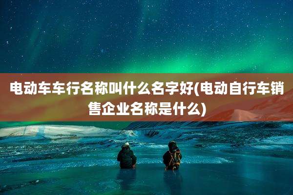 电动车车行名称叫什么名字好(电动自行车销售企业名称是什么)