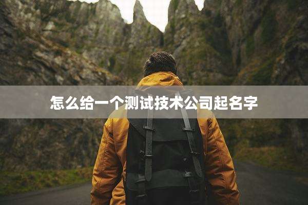 怎么给一个测试技术公司起名字