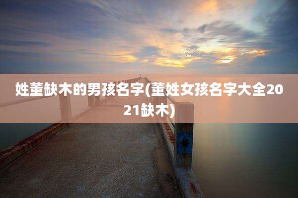 姓董缺木的男孩名字(董姓女孩名字大全2021缺木)