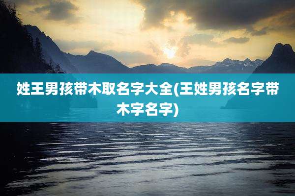 姓王男孩带木取名字大全(王姓男孩名字带木字名字)