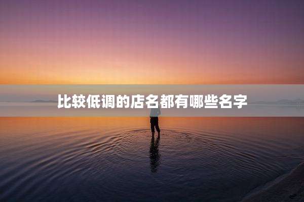 比较低调的店名都有哪些名字