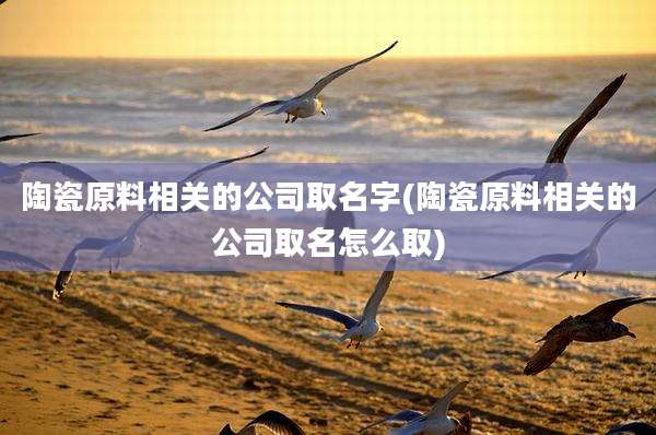 陶瓷原料相关的公司取名字(陶瓷原料相关的公司取名怎么取)
