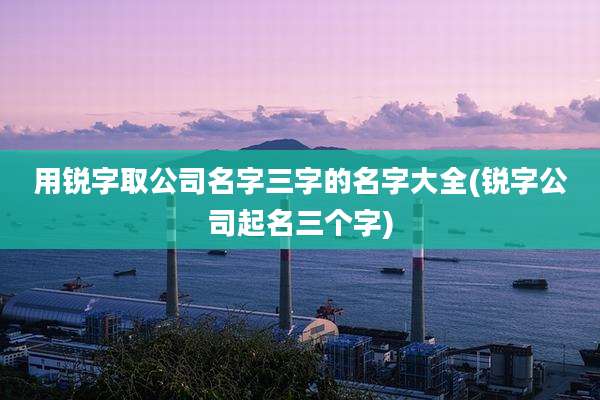 用锐字取公司名字三字的名字大全(锐字公司起名三个字)