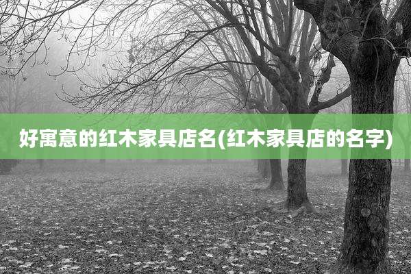 好寓意的红木家具店名(红木家具店的名字)