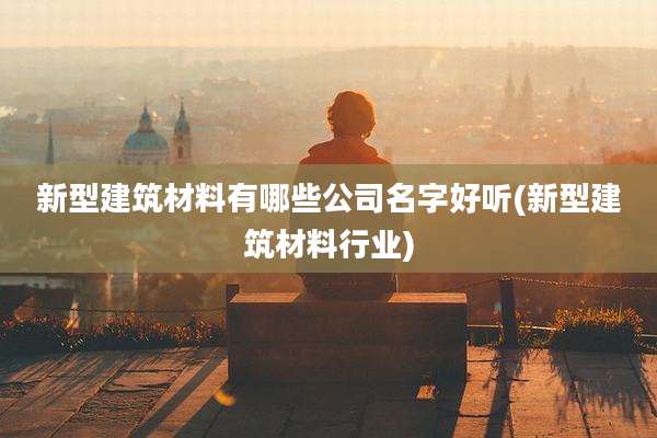 新型建筑材料有哪些公司名字好听(新型建筑材料行业)