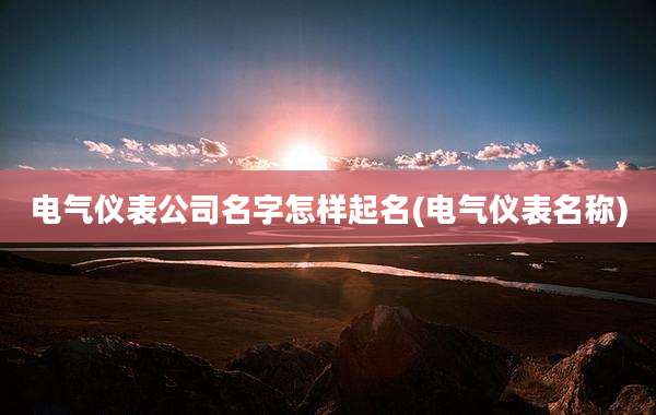 电气仪表公司名字怎样起名(电气仪表名称)