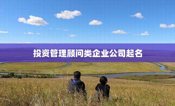 投资管理顾问类企业公司起名