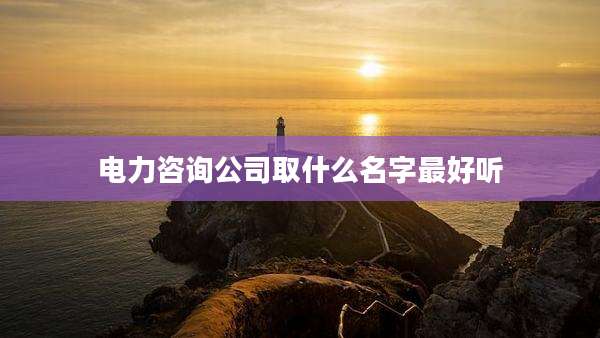 电力咨询公司取什么名字最好听