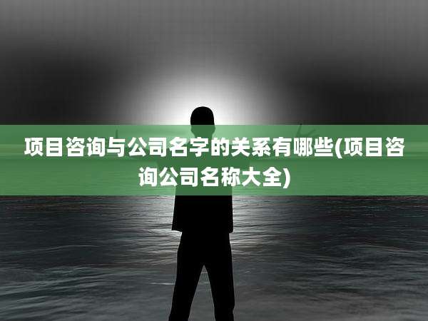 项目咨询与公司名字的关系有哪些(项目咨询公司名称大全)