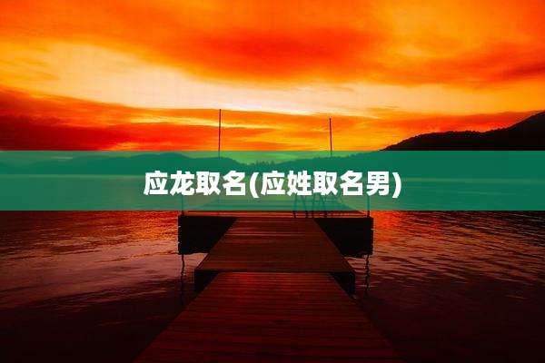 应龙取名(应姓取名男)