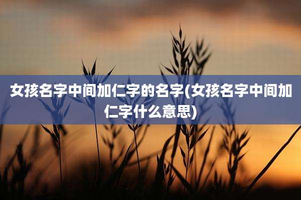 女孩名字中间加仁字的名字(女孩名字中间加仁字什么意思)