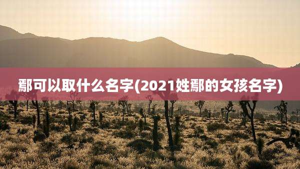 鄢可以取什么名字(2021姓鄢的女孩名字)