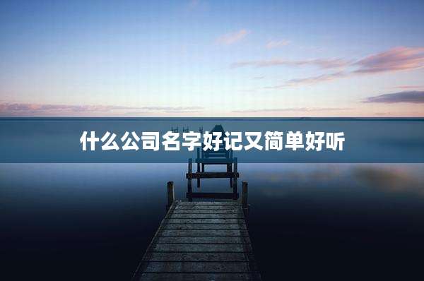 什么公司名字好记又简单好听