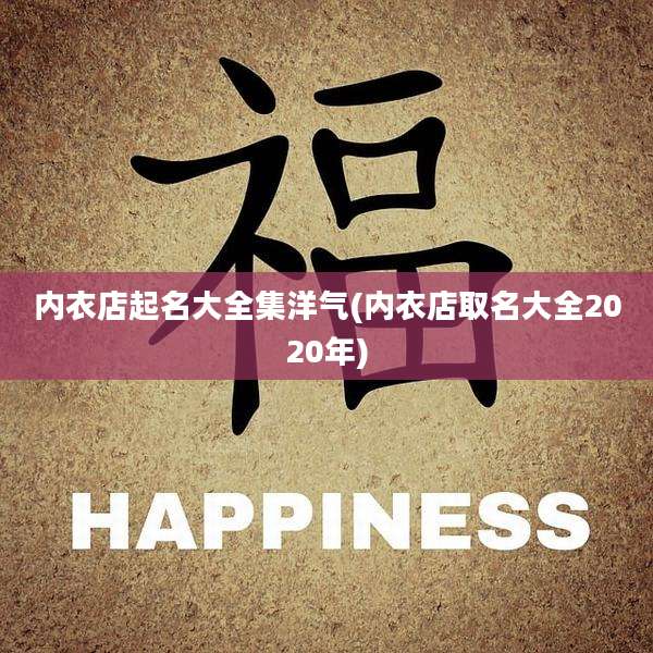 内衣店起名大全集洋气(内衣店取名大全2020年)
