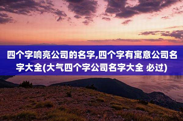 四个字响亮公司的名字,四个字有寓意公司名字大全(大气四个字公司名字大全 必过)
