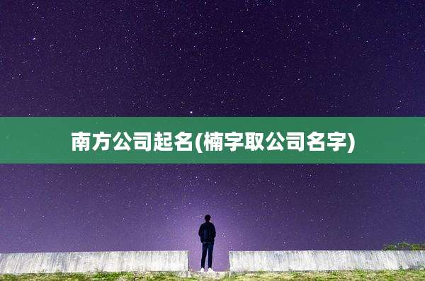 南方公司起名(楠字取公司名字)