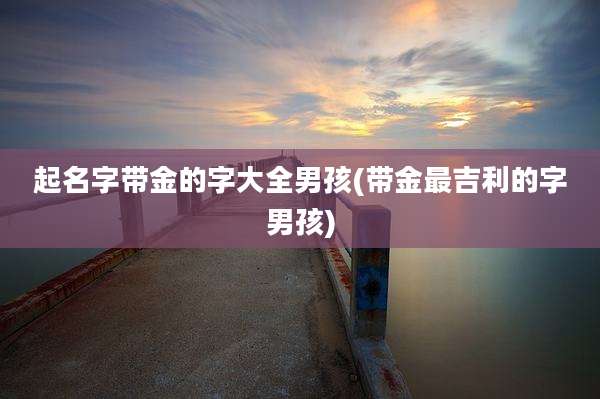起名字带金的字大全男孩(带金最吉利的字男孩)