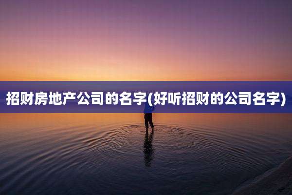 招财房地产公司的名字(好听招财的公司名字)