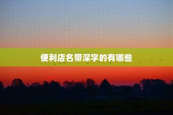 便利店名带深字的有哪些