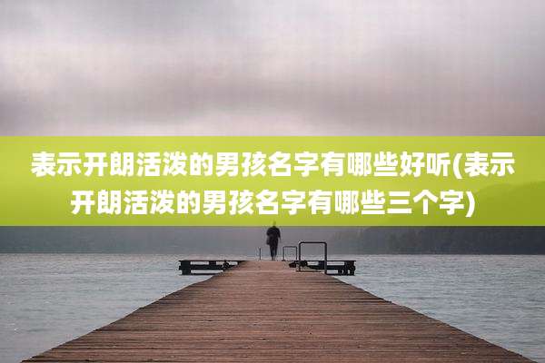 表示开朗活泼的男孩名字有哪些好听(表示开朗活泼的男孩名字有哪些三个字)