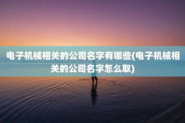 电子机械相关的公司名字有哪些(电子机械相关的公司名字怎么取)