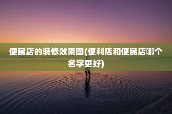 便民店的装修效果图(便利店和便民店哪个名字更好)