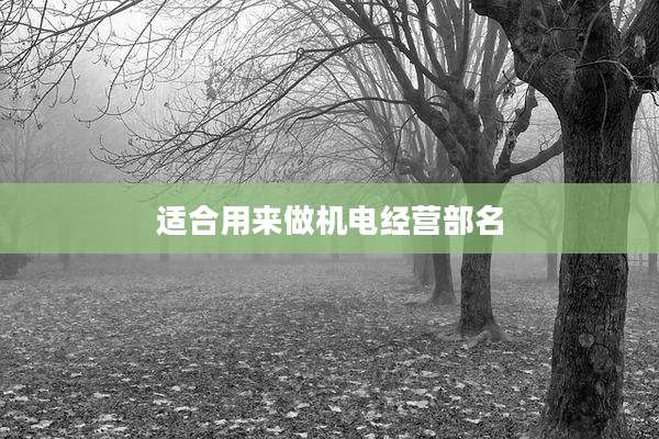 适合用来做机电经营部名