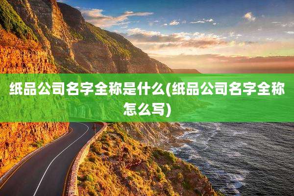 纸品公司名字全称是什么(纸品公司名字全称怎么写)