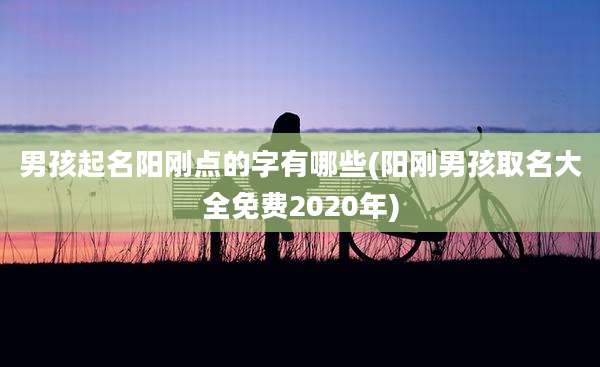男孩起名阳刚点的字有哪些(阳刚男孩取名大全免费2020年)