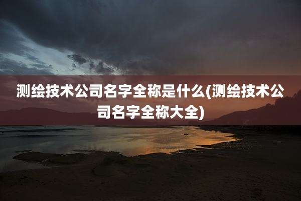 测绘技术公司名字全称是什么(测绘技术公司名字全称大全)