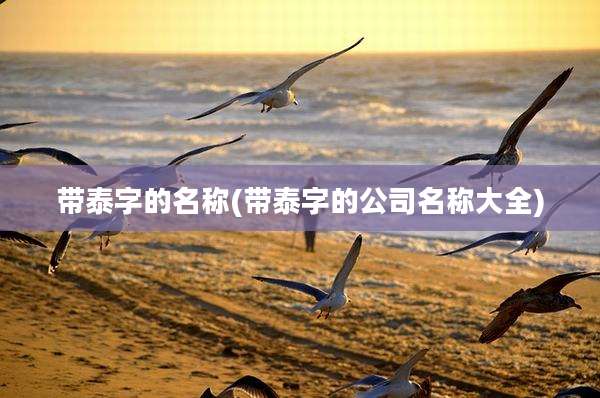 带泰字的名称(带泰字的公司名称大全)