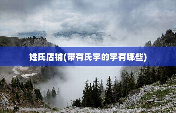 姓氏店铺(带有氏字的字有哪些)