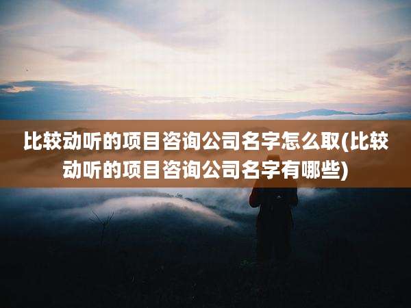比较动听的项目咨询公司名字怎么取(比较动听的项目咨询公司名字有哪些)