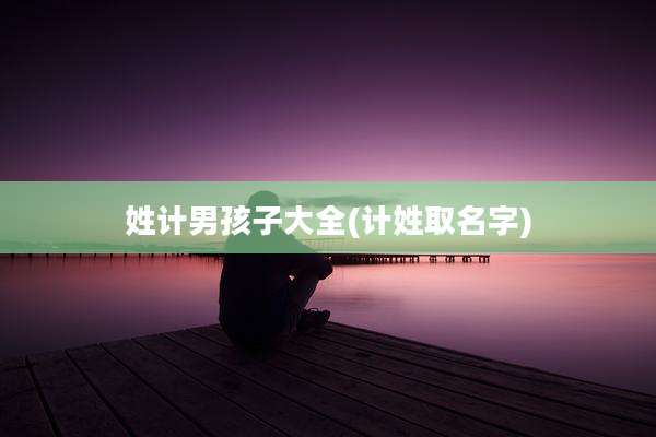 姓计男孩子大全(计姓取名字)