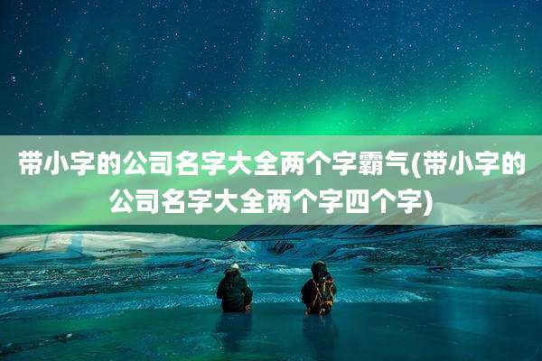 带小字的公司名字大全两个字霸气(带小字的公司名字大全两个字四个字)
