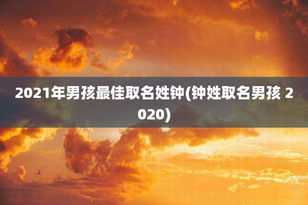 2021年男孩最佳取名姓钟(钟姓取名男孩 2020)