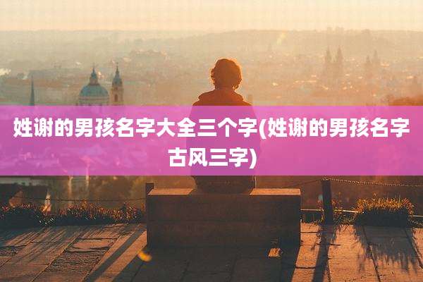 姓谢的男孩名字大全三个字(姓谢的男孩名字古风三字)