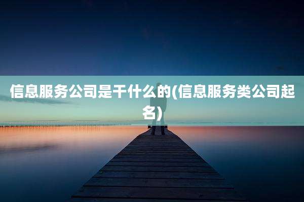 信息服务公司是干什么的(信息服务类公司起名)