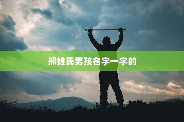 邢姓氏男孩名字一字的