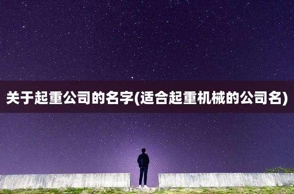 关于起重公司的名字(适合起重机械的公司名)